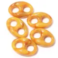 Acrylic two-color marbled pig nose beads for DIY handmade bracelet and jewelry accessories - 22X33mm (Hole 9mm) / Yellow