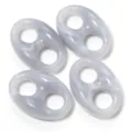 Close-up detail of grey acrylic marble pig nose loose beads for DIY jewelry making accessories - 22X33mm (Hole 9mm) / Two-Tone Gray