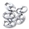 Acrylic marble pattern double hole pig nose beads for DIY jewelry making and bag chains - 22X33mm (Hole 9mm) / Marble Gray