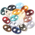 Colorful acrylic marble pig nose beads for DIY handmade bracelets and jewelry accessories variants. - 22X33mm (Hole 9mm) / Random Mixed Colors