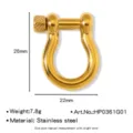 Maniglione ferro di cavallo acciaio inossidabile accessorio fai da te 26x22mm oro - Qualità Lucidatura Sottovuoto / Stile Oro (HP0361G01)