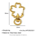 Cierre giratorio de metal con flor de acero inoxidable pulsera DIY conector de bols. - Cierre Giratorio Flor Dorado (HP0362G01) / Dorado