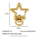 Chiusura portachiavi girevole a stella in acciaio inossidabile accessorio per gioielli borsa - Chiusura Girevole Stella Oro (HP0362G03)