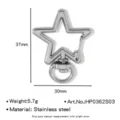 Moschettone girevole a stella in acciaio inossidabile accessorio per gioielli borsa. - Chiusura Girevole Stella Argento (HP0362S03)