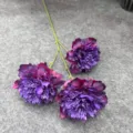Artificial 3-head peony flower branch for wedding floral arrangement and home decor. - Purple