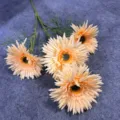 Artificial gerbera daisy 4-head fake flowers for wedding arch and home decoration decor. - Champagne