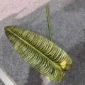 Artificial banana leaf fake green plant taro leaf for floral arrangement home decor landscaping. - 1 Piece/Pack / Textured Green