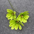 Ramo di fiori artificiali verdi a 3 teste decorazione floreale in seta per la casa festa. - Verde