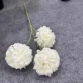 White 3-head artificial ping pong chrysanthemum flower branch for wedding home decor - White