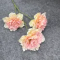 Artificial 3-head peony flower branch for home wedding decor floral arrangement wholesale. - Pink