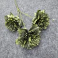 Artificial 3-head pomegranate peony flower green variant for wedding floral arrangement decoration. - Green
