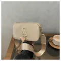 Women minimalist beige crossbody bag casual chic shoulder bag stylish PU leather camera bag - Khaki