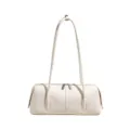 White women underarm shoulder bag elegant minimalist long strap barrel handbag for daily commuting - White