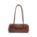 Classic brown leather shoulder bag for women, stylish underarm commuting daily handbag. - Tan