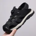 Men's Outdoor Sports Sandals Closed Toe Breathable Beach Shoes Black Variant 2026 - 38 / Black