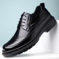 Chaussures Richelieu Homme Été Cuir Brogue Mode Affaires Formel Chaussures Basses - 38 / Noir Ajouré