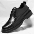 Chaussures richelieu homme cuir noir brogue, chaussures de ville formelles décontractées semelle. - 38 / Noir Quatre Saisons