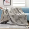 Pure cotton gauze blanket for adult bed or sofa, breathable soft floral throw blanket summer. - Peony Towel Quilt - Gray / 150*200cm