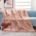 Pure cotton gauze blanket for adult summer bedding, soft floral pattern pink throw blanket. - Peony Towel Quilt - Pink / 150*200cm