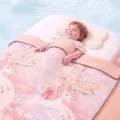 Kids cooling summer quilt blanket pink unicorn castle print baby bedding set soft comfortable - Unicorn / 120x150cm