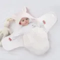 Soft plush baby swaddle blanket with cute rabbit ears for newborn cozy sleep details - 70 Yards / White