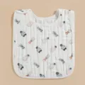 Detailed view of breathable cotton gauze baby bib with cute animal prints, soft and comfortable. - Small Penguin
