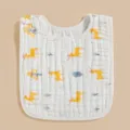 Baby pure cotton gauze bib soft waterproof infant toddler feeding towel cute deer print - Yellow Deer
