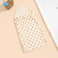 Cotton gauze baby sleeping bag detail showing cute brown heart pattern and comfortable hooded design. - Heart / 35*65cm
