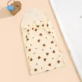 Baby sleeping bag detail, soft pure cotton gauze with cute bear pattern, breathable design. - Star Moon Bear / 35*65cm