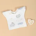 Cute cotton baby bib with adorable watercolor animal prints, waterproof and breathable, ideal for infants. - Waterproof Bib - Good Night Bear