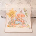 Kids cartoon printed fleece blanket, vintage fairy tale bear design, soft baby bed throw. - Mushroom Panda / 100*130cm