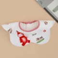 Cute cotton baby waterproof bib for newborns, soft absorbent infant feeding bib with bear. - Trojan Cat / White