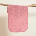 Morbido asciugamano per neonati in puro cotone sei strati garza rosa tinta unita panno viso - 25*50 / Rosa