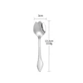 Stainless steel tulip shaped stirring spoon coffee dessert spoon with leaf handle 13.2cm size pack - 13cm / Silver