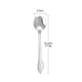 Stainless steel tulip spoon with leaf handle, premium coffee spoon and dessert tea spoon. - 15cm / Silver