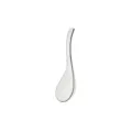 Ceramic soup spoon with black rim, long handle, elegant design for home kitchen tableware. - Small Spoon