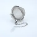 Stainless steel mesh tea infuser ball with hanging chain for loose leaf tea and kitchen spices. - S / Steel Color