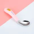 Stainless steel baby spoon with pink handle, safe and durable infant feeding tableware. - Cat Twist Spoon / Pink