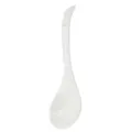 White ceramic soup spoon with long handle and hanging hole kitchen tableware SKU - Large Soup Spoon (Pure White)