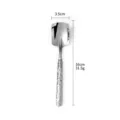 Stainless steel watermelon shovel spoon with stone texture handle, 16cm dessert spoon SKU. - Square Spatula / Silver