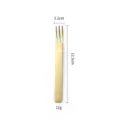 Gold stainless steel dessert fork with square handle 12.5cm 11g for home fruit cake use - 304 High-End Gold