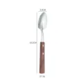 Stainless steel shovel spoon with wood handle, creative dessert and watermelon spoon 19.2cm - Rosewood Color