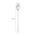 Stainless steel cat paw long handle spoon coffee mixing spoon dessert tool 19.2cm - Premium Silver