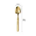 Gold stainless steel shovel spoon with stone pattern handle for dessert fruit use - Pointed Shovel / Gold