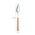 Stainless steel shovel spoon with wood handle, 19.2cm dessert and watermelon spoon. - Beech Wood Color