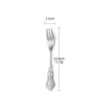 Stainless steel vintage fruit dessert fork with embossed handle, elegant cutlery item for dining. - Fruit Fork / Silver