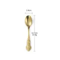 Gold stainless steel vintage coffee spoon, elegant embossed dessert spoon, 12.7cm length. - Coffee Spoon / Metallic Gold