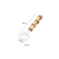 Natural bamboo handle beer bottle opener portable metal kitchen tool lightweight durable gadget - S