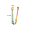 Rainbow Stainless Steel Sugar Tong with Rose Pattern, 10.6cm Ice and Lemon Tongs Bar Tool - AB Color