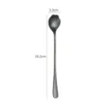 Black stainless steel cat paw coffee spoon with long handle cute dessert spoon 19.2cm - Premium Black
